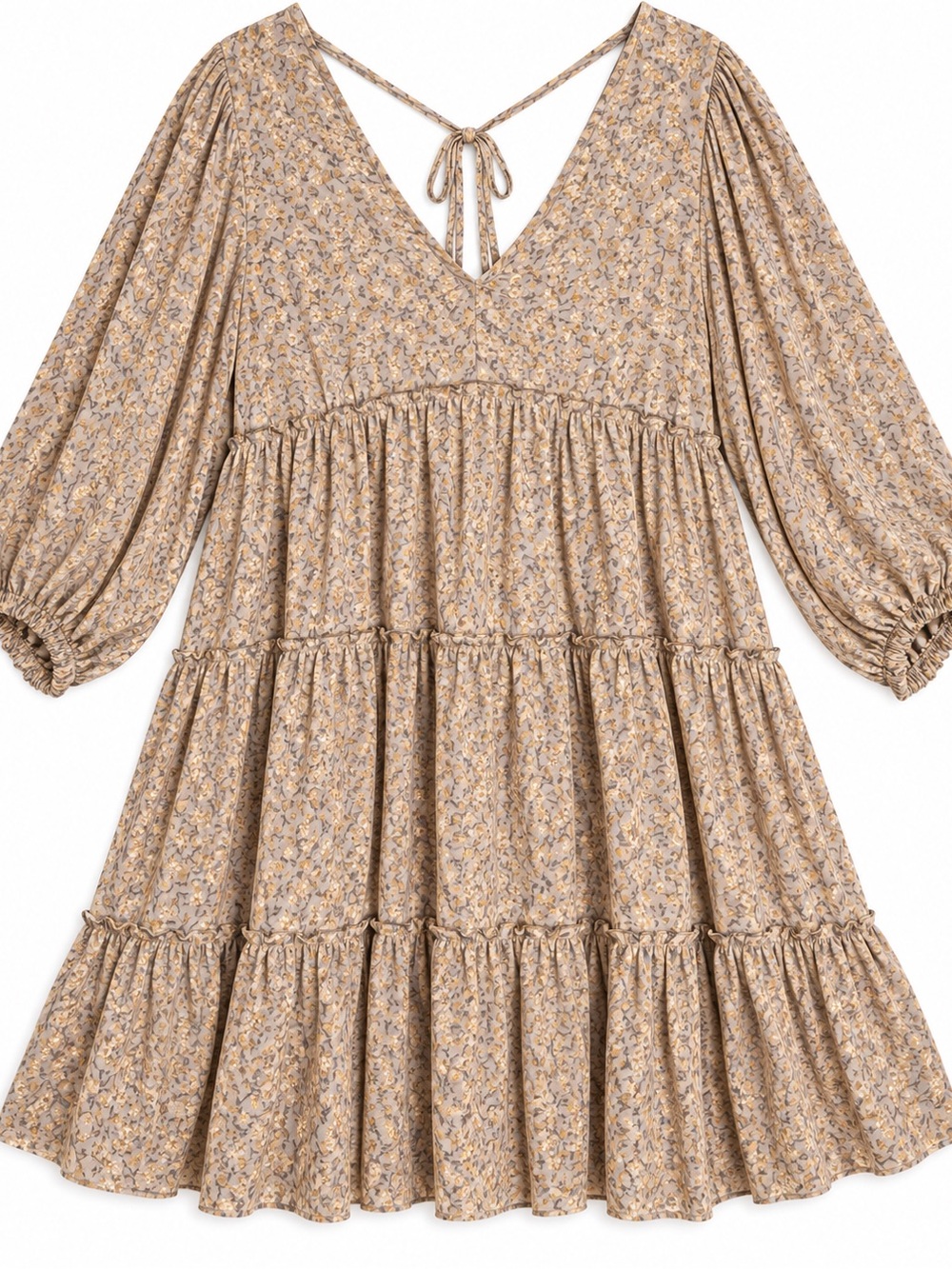 ODDI Floral Tiered Long Sleeve Dress – Women’s XL